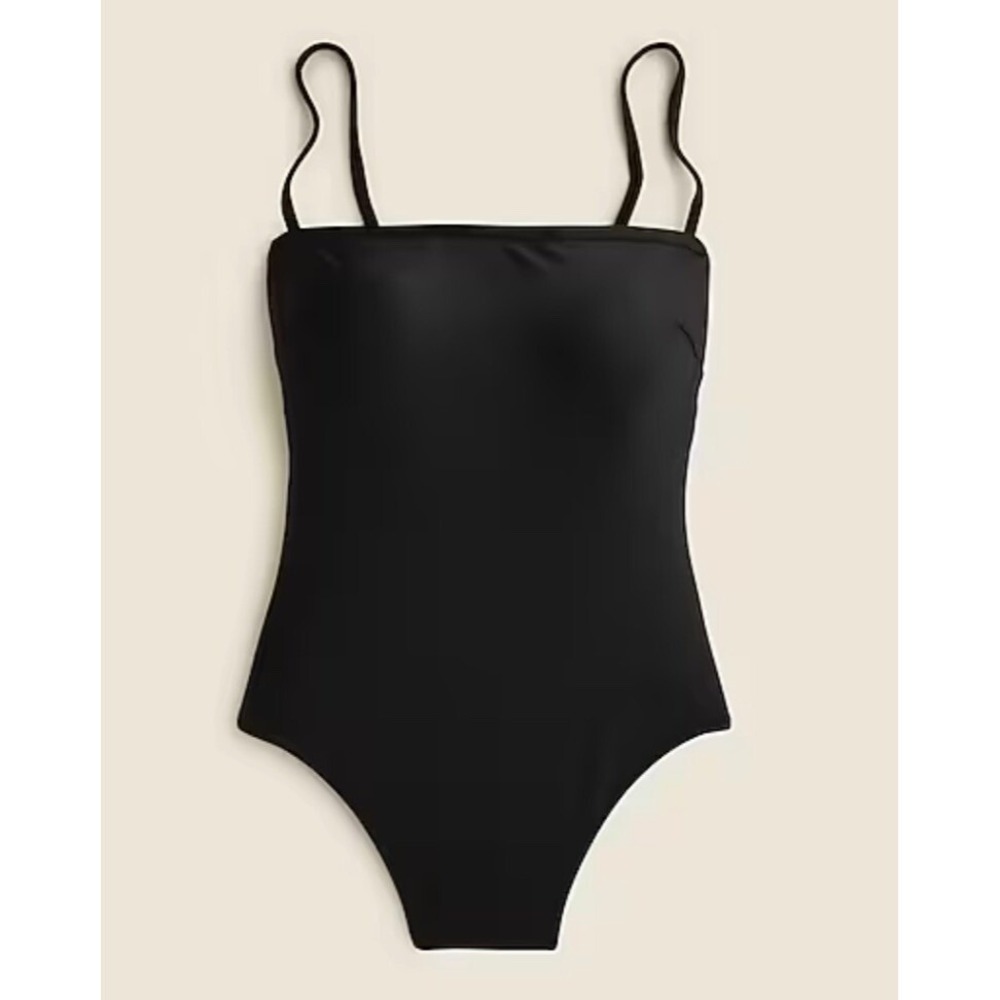 J. Crew Black One‎ Piece Swimsuit Classic Lined Size 24 NWT